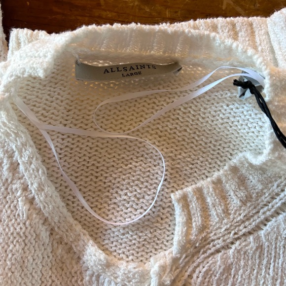 NWT All Saints 100% organic cotton Lock Slub Jumper in chalk white. - Picture 10 of 14